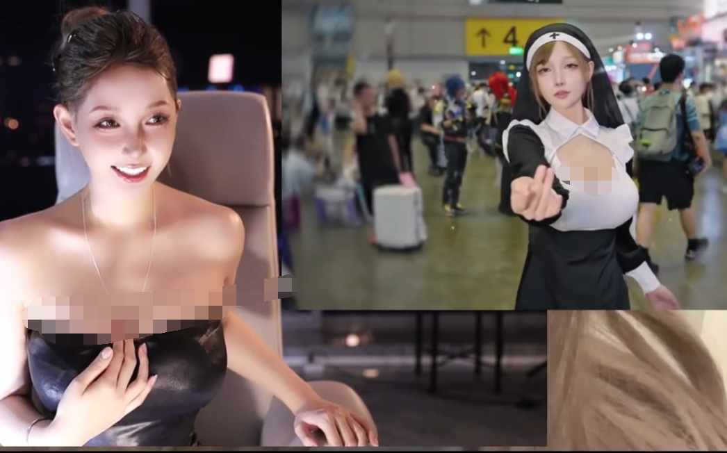 米娜参加BW漫展,修女造型成全场MVP,播放现场尺度视频险些扣分(图4)