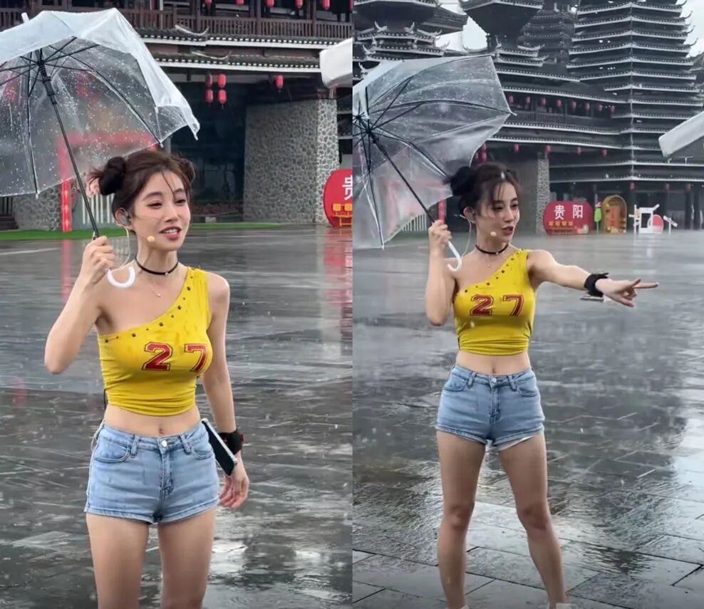 冯提莫遇暴雨打湿上衣，粉丝点唱《摇太阳》，竟真把太阳摇出来了(图2)