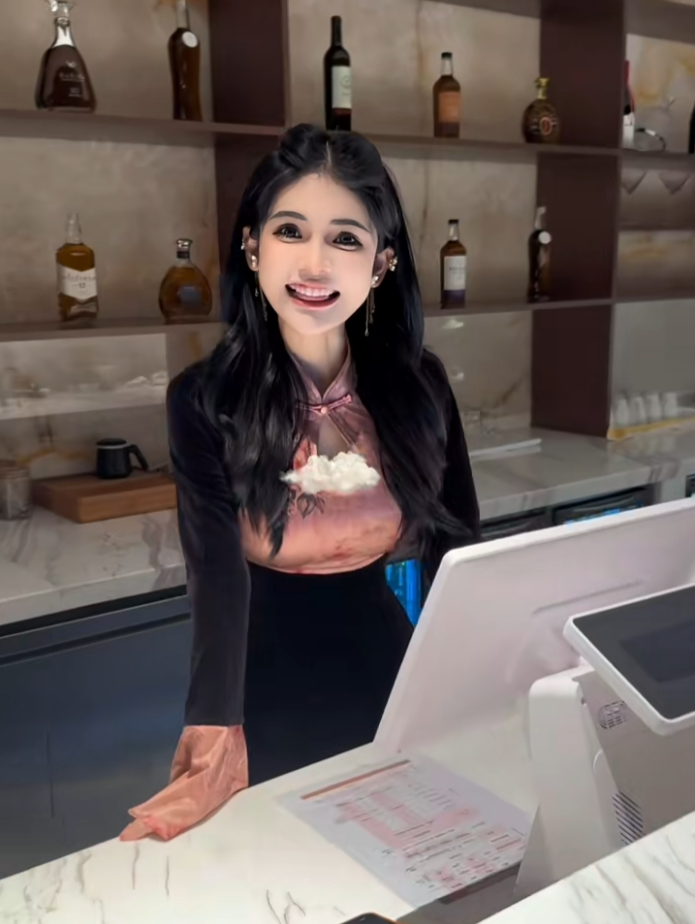 职业装尽显青花瓷身材，狗头萝莉受邀文旅项目，服务态度还很不错(图5)