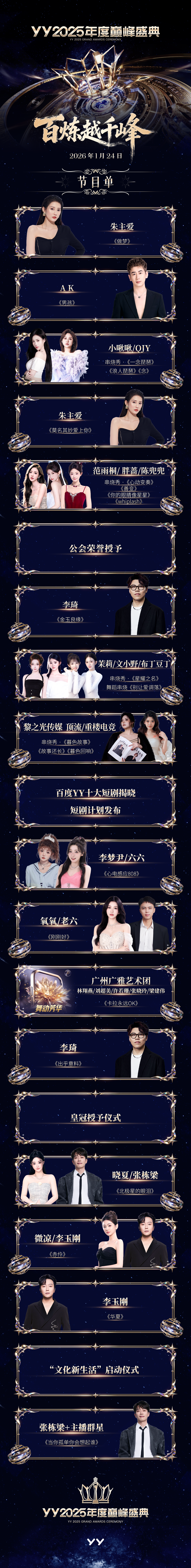 女神微凉、晓夏首次“见光”，YY2025年度盛典齐聚三亚，十年惊鸿一现(图6)