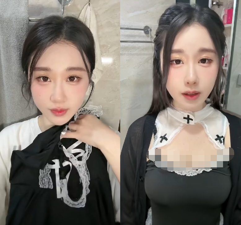 谁家做饭穿这样？轩子厨娘造型人气暴涨，“女友视角”遭大量举报(图1)