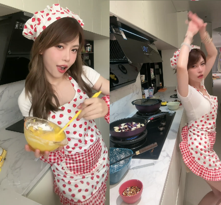 周淑怡厨娘做饭惨遭封禁，竖中指抗议超管：是不是以为我没穿？(图4)