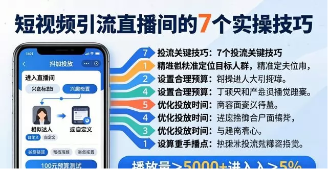 短视频引流直播间的7个实操技巧,新手也能快速上人(图3)