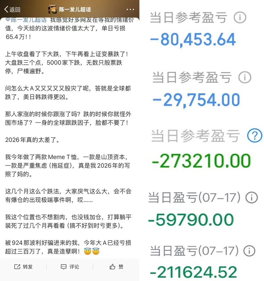 “那个女人”日亏几十万？发姐晒亏损惊呆网友，这不得资产过千万(图3)